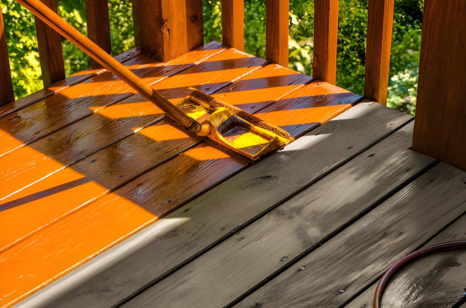 Completed deck staining project