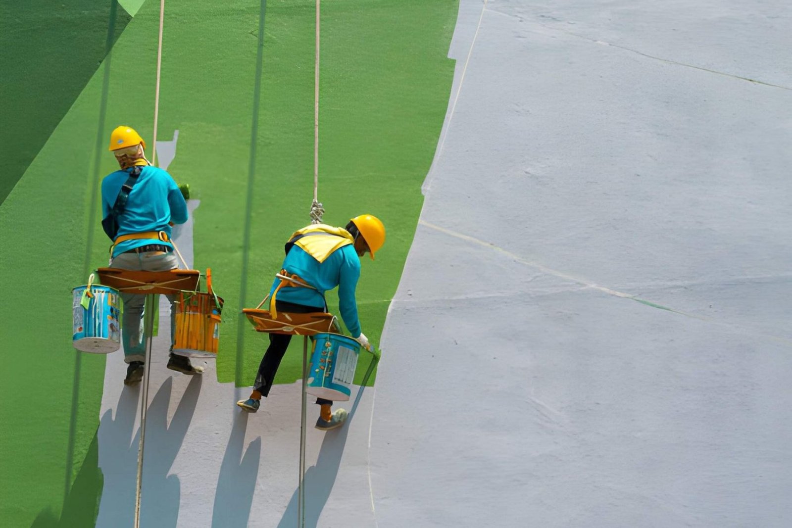 Experienced commercial painters at work